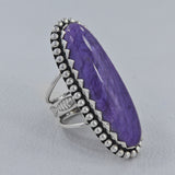 Purple Charoite Sterling Silver Rings