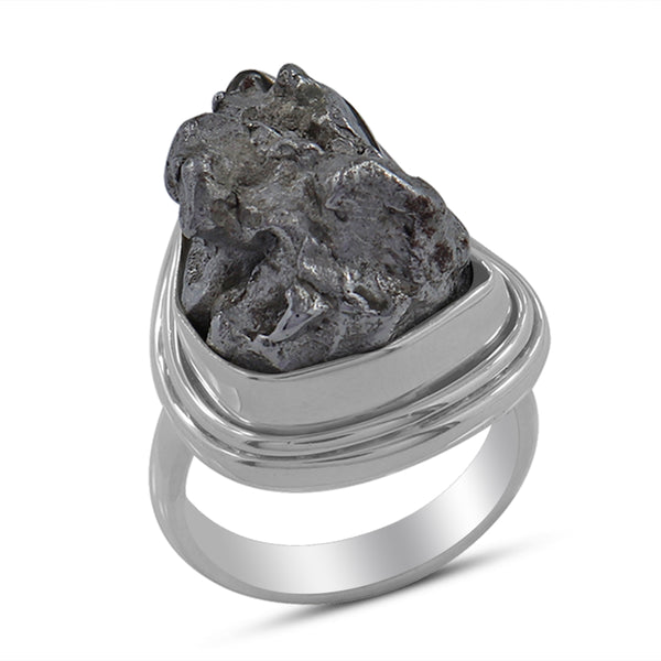 925 Sterling Silver Raw Meteorite Rings