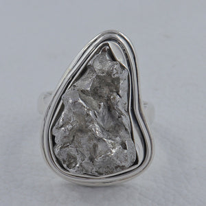 925 Sterling Silver Raw Meteorite Rings