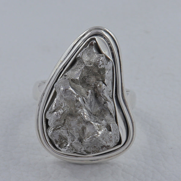925 Sterling Silver Raw Meteorite Rings