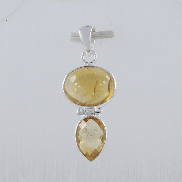 925 Sterling Silver Citrine Pendant