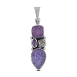 Hackmanite Amethyst Silver Pendants