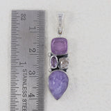 Hackmanite Amethyst Silver Pendants