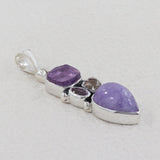 Hackmanite Amethyst Silver Pendants