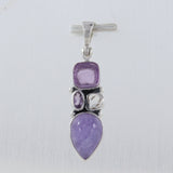 Hackmanite Amethyst Silver Pendants