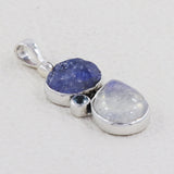 Tanzanite & Rainbow Moonstone Silver Pendant