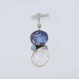 Tanzanite & Rainbow Moonstone Silver Pendant