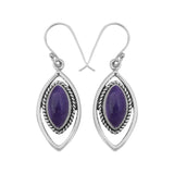 Natural Charoite Silver Earrings