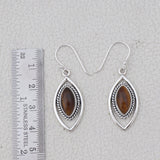 Natural Charoite Silver Earrings