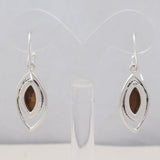 Natural Charoite Silver Earrings