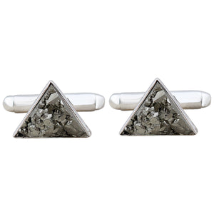 Natural Pyrite Silver Cufflinks