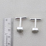 Natural Pyrite Silver Cufflinks