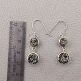 Natural Pyrite Silver Earrings