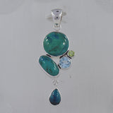 925 Sterling Silver Chrysocolla Pendant