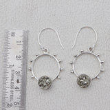 Pyrite Druzy Silver Earring