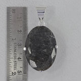 Black Tourmalinated Quartz Silver Pendant