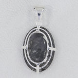 Black Tourmalinated Quartz Silver Pendant