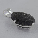 Black Rutile Quartz Silver Pendant