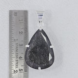 Black Tourmalinated Quartz Silver Pendant