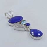 Lapis Lazuli And Blue Topaz Silver Pendant