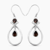 Smoky Quartz Silver Earrings