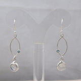 Natural Larimar & Blue Topaz Silver Earrings