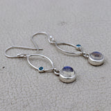 Natural Larimar & Blue Topaz Silver Earrings