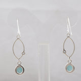 Natural Larimar & Blue Topaz Silver Earrings