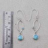 Natural Larimar & Blue Topaz Silver Earrings