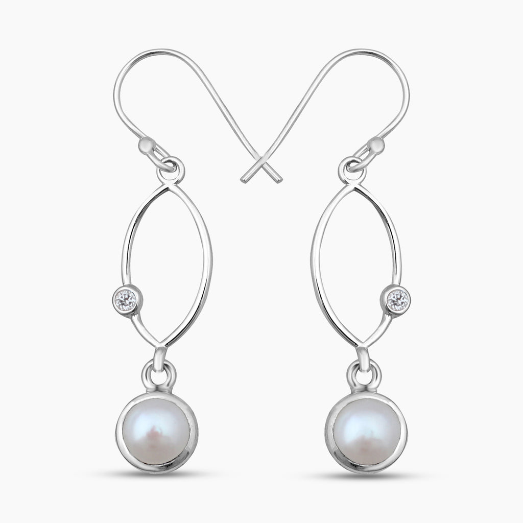 Pearl Silver Earrings