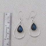 Natural Labradorite Silver Earrings