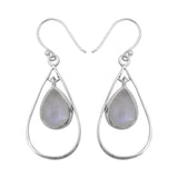 Natural Labradorite Silver Earrings