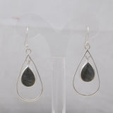 Natural Labradorite Silver Earrings