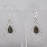 Natural Labradorite Silver Earrings