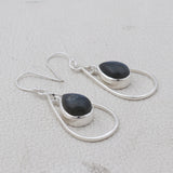 Natural Labradorite Silver Earrings