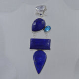 Natural Lapis Lazuli Sterling Silver Pendant