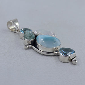 925 Sterling Silver Larimar Pendants