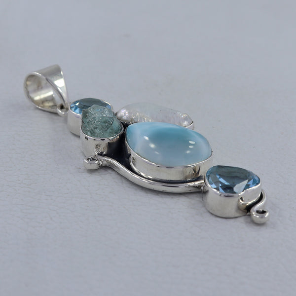 925 Sterling Silver Larimar Pendants