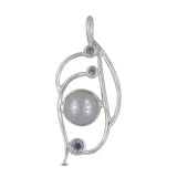 Pearl, Crystal Gemstone Silver Pendant