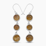 Natural Pyrite Silver Earrings