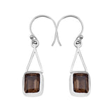 Smoky Quartz Silver Earrings