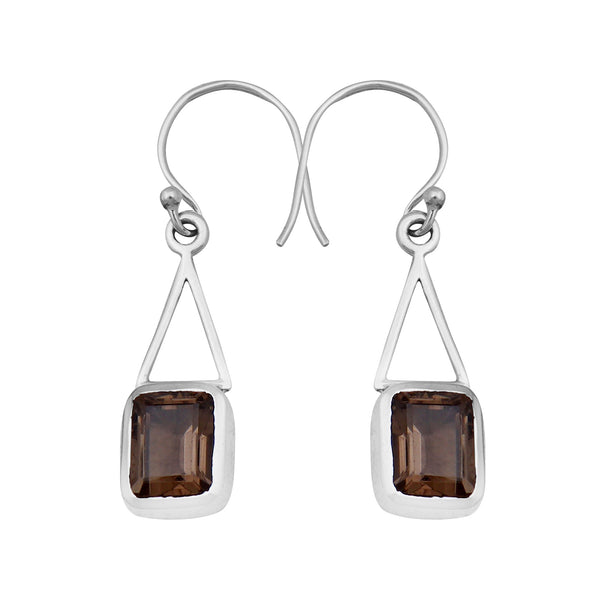 Smoky Quartz Silver Earrings