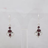 Natural Ruby Silver Earrings