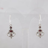 Natural Ruby Silver Earrings