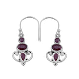 Natural Ruby Silver Earrings