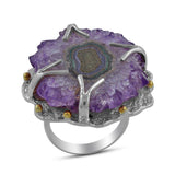 Amethyst Stalactite Sterling Silver Ring