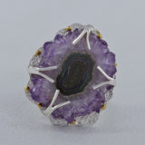 Amethyst Stalactite Sterling Silver Ring