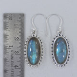 Rainbow Moonstone Silver Earrings