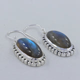 Rainbow Moonstone Silver Earrings