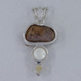 925 Silver Citrine Druzy & Pearl Pendants